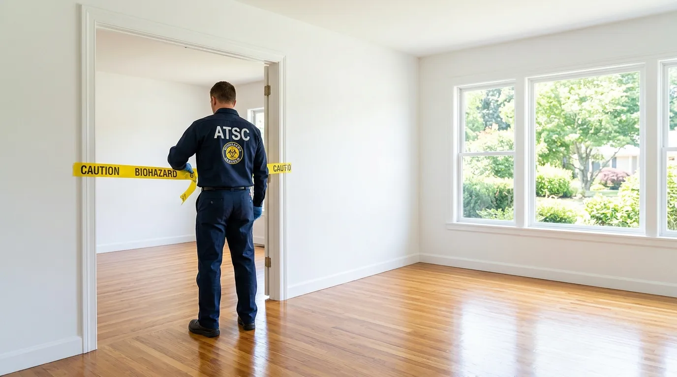 Certified biohazard cleanup crew performing Trauma Scene Cleanup in Marshall